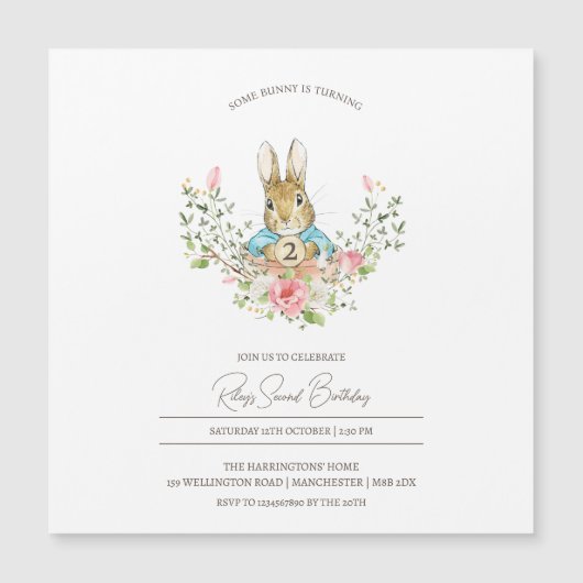 Peter Rabbit Anniversaire Invitation magnétique (Devant)
