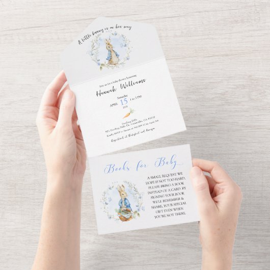 Peter Rabbit Baby Boy All in One Invitation (Déchirure)