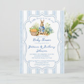Peter rabbit baby boy baby shower invitation (Debout devant)