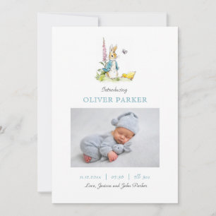 Peter Rabbit Baby Boy foto Geboorteaankondiging Aankondiging