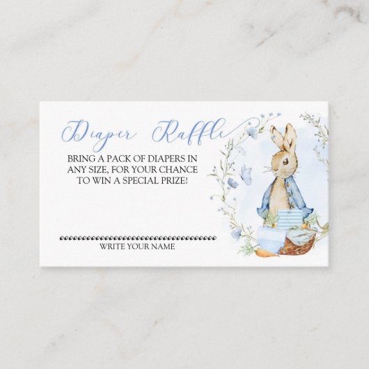 Peter Rabbit Baby Boy - Luier Raffle Insert Kaart (Voorkant)