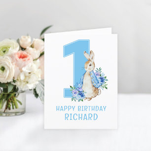 Peter Rabbit Baby Boy's Eerste Verjaardag Kaart