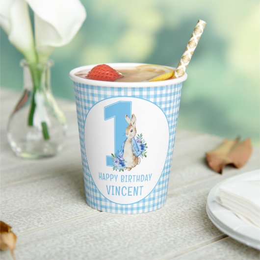 Peter Rabbit Baby Eerste Verjaardag Papieren Bekers (Insitu)