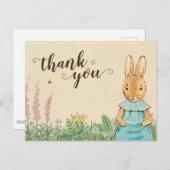 Peter Rabbit | Baby Meisje Verjaardag - Dank u Briefkaart (Voorkant / Achterkant)