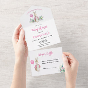 Peter Rabbit Baby shower All In One Uitnodiging