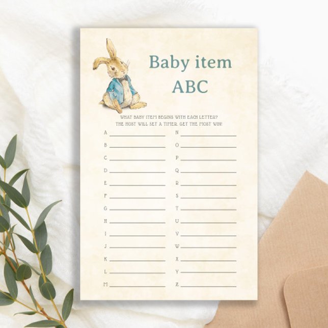 Peter Rabbit Baby shower Baby item ABC Game (Creator heeft geüpload)