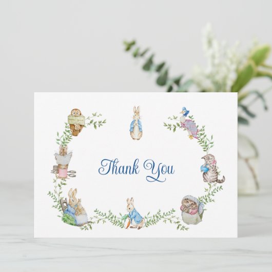Peter Rabbit Baby shower Bedankkaart (Staand voorkant)