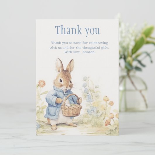 Peter Rabbit Baby shower Bedankkaart (Staand voorkant)