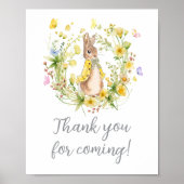 Peter Rabbit Baby shower Bedankt voor je komst Poster (Voorkant)