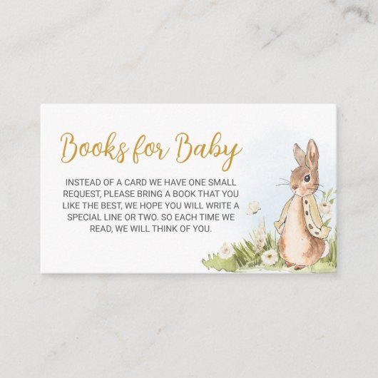 Peter Rabbit Baby shower Books for Baby Informatiekaartje (Voorkant)