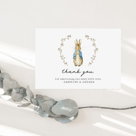 Peter Rabbit Baby shower Dank je wel Bedankkaart