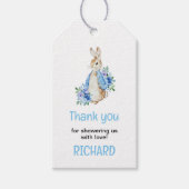 Peter Rabbit Baby shower Dank je wel Cadeaulabel (Voorkant)