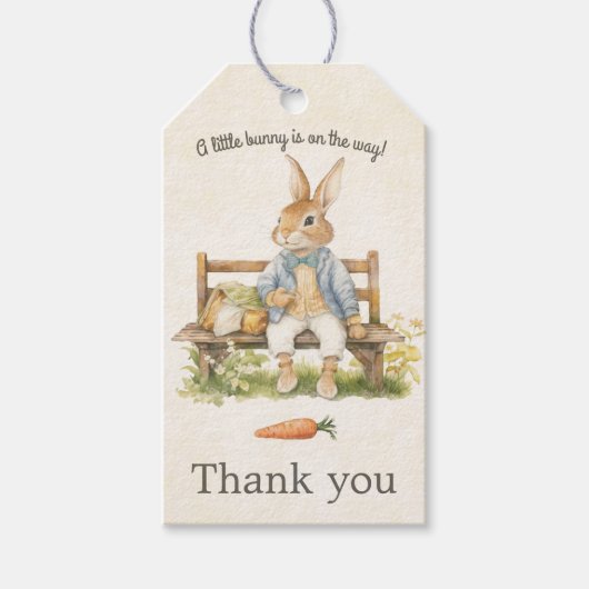 Peter Rabbit Baby shower Dank u Cadeaulabel (Voorkant)