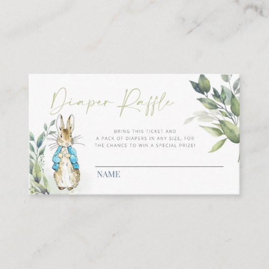 Peter Rabbit Baby shower Déchets Carte d'insertion (Devant)