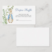 Peter Rabbit Baby shower Diaper Raffle Informatiekaartje (Voorkant / Achterkant)