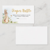 Peter Rabbit Baby shower Diaper Raffle Informatiekaartje (Voorkant / Achterkant)
