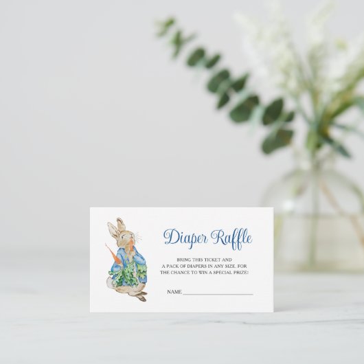 Peter Rabbit Baby Shower Diaper Raffle Informatiekaartje (Staand voorkant)