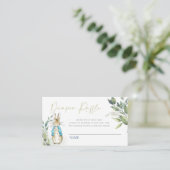 Peter Rabbit Baby shower Diaper Raffle Insert Kaar Informatiekaartje (Staand voorkant)