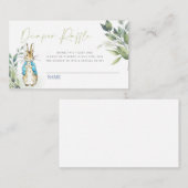 Peter Rabbit Baby shower Diaper Raffle Insert Kaar Informatiekaartje (Voorkant / Achterkant)