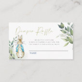 Peter Rabbit Baby shower Diaper Raffle Insert Kaar Informatiekaartje (Voorkant)