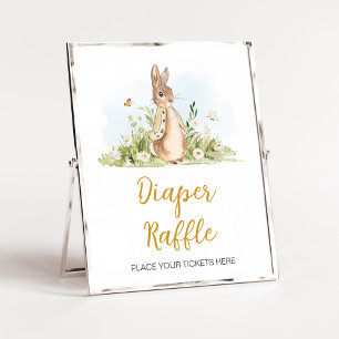 Peter Rabbit Baby shower Diaper Raffle Poster