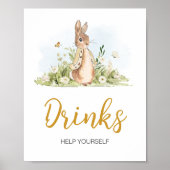 Peter Rabbit Baby shower Drinken Poster (Voorkant)
