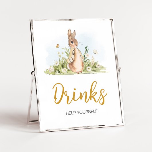 Peter Rabbit Baby shower Drinken Poster