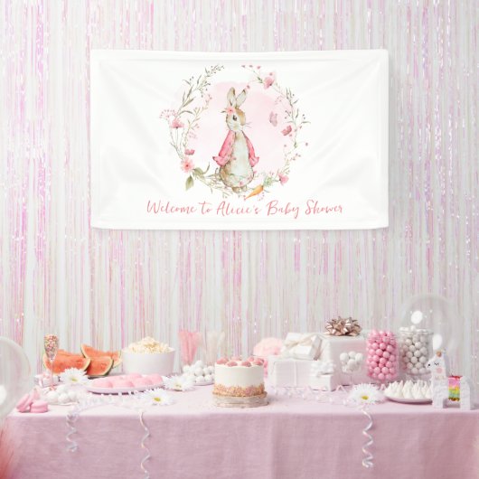 Peter Rabbit Baby shower fille bannière (Fête)