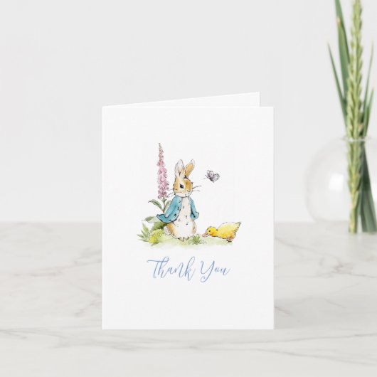 Peter Rabbit Baby shower garçon plié Merci (Devant)
