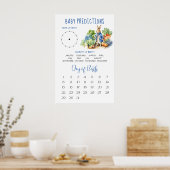 Peter Rabbit baby shower geboortevoorspellingen Poster (Keuken)