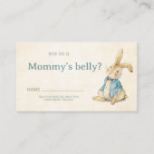 Peter Rabbit Baby shower Hoe groot is mama's buik Informatiekaartje (Voorkant)