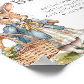 Peter Rabbit Baby shower Hoe groot is mama's buik Poster (Hoek)