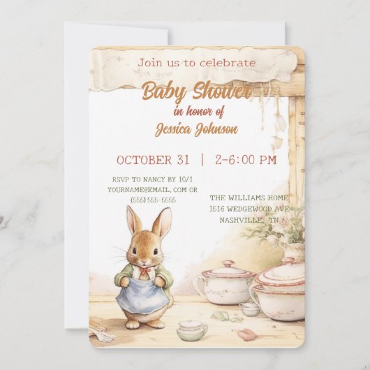 Peter Rabbit Baby shower Invitation (Devant)