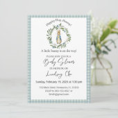 Peter Rabbit Baby shower Invitation modifiable (Debout devant)