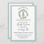 Peter Rabbit Baby shower Invitation modifiable (Devant / Derrière)