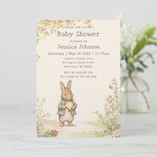 Peter Rabbit Baby shower Kaart (Staand voorkant)