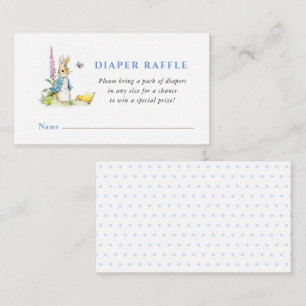 Peter Rabbit Baby shower Luier Raffle Informatiekaartje