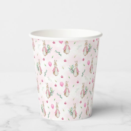 Peter Rabbit Baby shower Papieren Bekers (Achterkant)