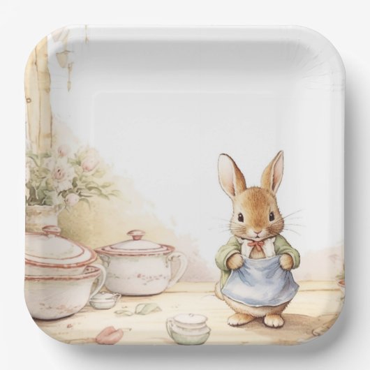 Peter Rabbit Baby shower Papieren Bordje (Voorkant)