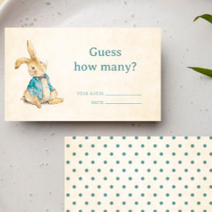  Peter Rabbit Baby shower Raad hoeveel Informatiekaartje