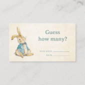 Peter Rabbit Baby shower Raad hoeveel Informatiekaartje (Voorkant)