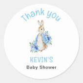 Peter Rabbit Baby shower Ronde Sticker (Voorkant)