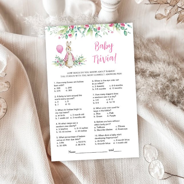 Peter Rabbit Baby shower Trivia Spel (Creator heeft geüpload)