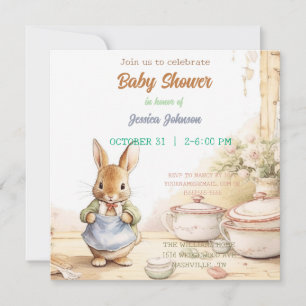 Peter Rabbit Baby shower Uitnodiging