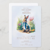 Peter Rabbit Baby shower Uitnodiging (Voorkant / Achterkant)