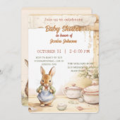 Peter Rabbit Baby shower Uitnodiging (Voorkant / Achterkant)