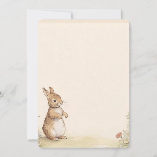 Peter Rabbit Baby shower Uitnodiging (Achterkant)