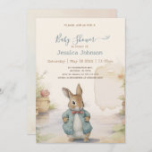 Peter Rabbit Baby shower Uitnodiging (Voorkant / Achterkant)