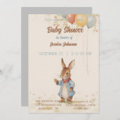 Peter Rabbit Baby shower Uitnodiging (Voorkant / Achterkant)