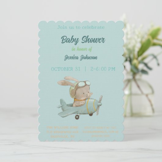 Peter Rabbit Baby shower Uitnodiging (Staand voorkant)